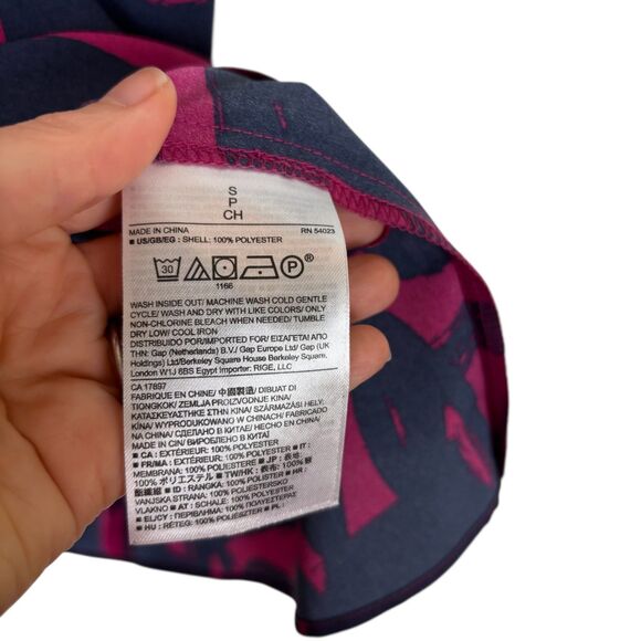 Banana Republic Blue Pink Print Tank Top Women's Small Career Business - Picture 6 of 7